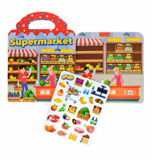 Joc Educativ cu stikere din silicon, reutilizabile «Supermarket» (10)