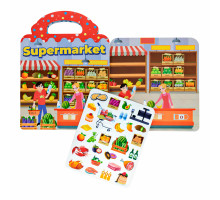 Joc Educativ cu stikere din silicon, reutilizabile «Supermarket» (10)