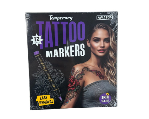 Set Markere pentru Tatuaje Temporare 12 Culori AW.1904 (18/108)