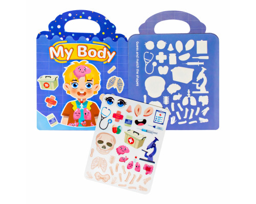 Joc Educativ cu stikere din silicon, reutilizabile «My Body» (10)
