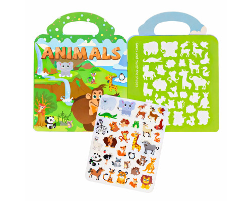Joc Educativ cu stikere din silicon, reutilizabile «Animals» (10)