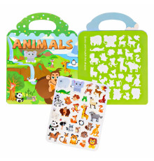 Развивающая игра c многоразовыми силиконовыми стикерами «Animals» (10)
