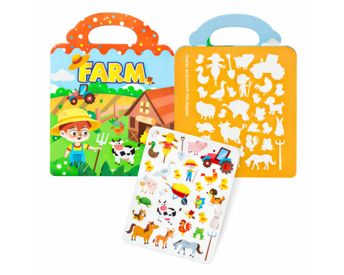 Развивающая игра c многоразовыми силиконовыми стикерами «Farm» (10)