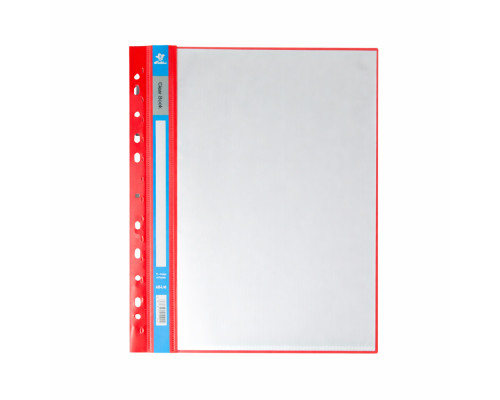 Mapa plastic cu perforare A4, cu 40 folii, rosu AB-L40 (10/280)