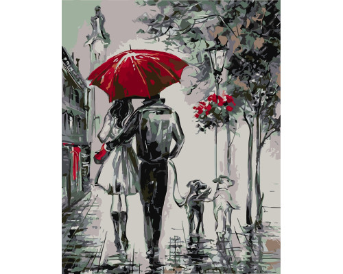 Set pictură pe numere 60*80 "Plimbare cu câini" 4494