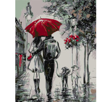 Набор для рисования по номерам 60*80 "Прогулка с собаками" 4494