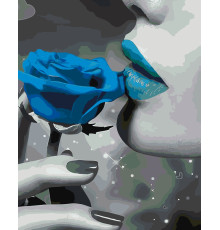 Набор для рисования по номерам 60*80 "Синяя роза" 4688