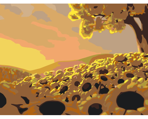 Set pictură pe numere 60*80 "Сâmp de floarea-soarelui" 1206