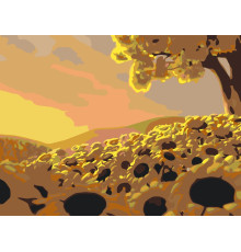 Набор для рисования по номерам 60*80 "Поле подсолнухов" 1206