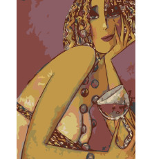 Set pictură pe numere 60*80 "Doamnă cu cupăî" 3029