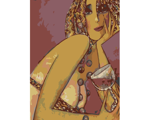 Набор для рисования по номерам 60*80 "Дама с бокалом" 3029