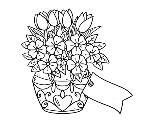 Set de pictat pe pânză pentru copii 20x25 "Вuchet pentru mama" +6vopsee +pensula 7051