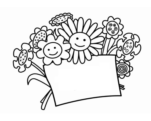 Set de pictat pe pânză pentru copii 20x25 "Flori pentru mama" +6vopsee +pensula 7052