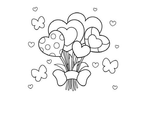 Set de pictat pe pânză pentru copii 20x25 "Buchet de inimioare" +6vopsee +pensula 7054