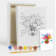 Set de pictat pe pânză pentru copii 20x25 "Buchet de inimioare" +6vopsee +pensula 7054