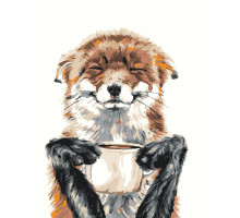 74951024 Набор для рисования по номерам 40*50 "Лисичка с чашкой" 1024