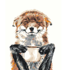 74951024 Набор для рисования по номерам 40*50 "Лисичка с чашкой" 1024