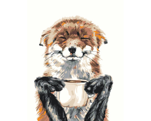 74951024 Набор для рисования по номерам 40*50 "Лисичка с чашкой" 1024