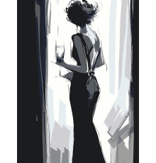 Набор для рисования по номерам 60*80 "Силуэт у окна" 1220