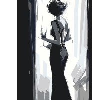 Set pictură pe numere 60*80 "Silueta la fereastră" 1220