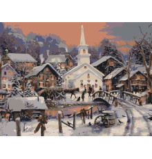 Set pictură pe numere 60*80 "Sat de iarnă" 1238