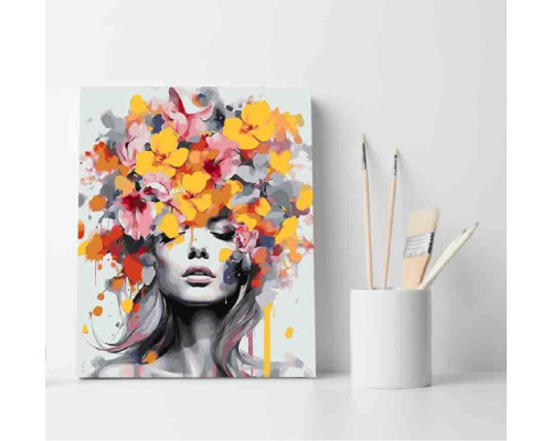 Набор для рисования по номерам 60*80 "Цветочная муза" 3593