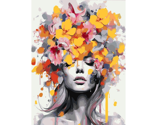 Набор для рисования по номерам 60*80 "Цветочная муза" 3593