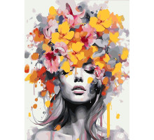 Набор для рисования по номерам 60*80 "Цветочная муза" 3593