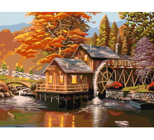 Set pictură pe numere 60*80 "Moara de toamnă" 3765