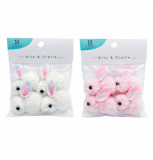 Decoratiune de Pasti "Iepurasii" 6cm, 4 buc, asorti S18-3 (12/600)