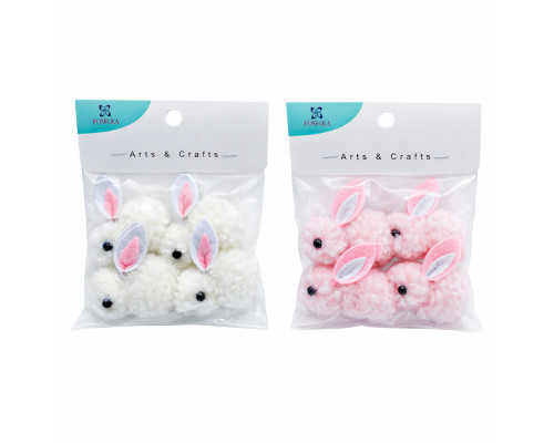 Decoratiune de Pasti "Iepurasii" 6cm, 4 buc, asorti S18-3 (12/600)