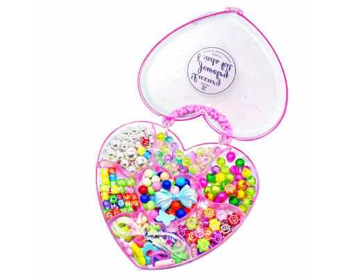 Набор бусин для творчества детский "Сердце" S18-11 (12/360)