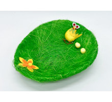 Пасхальная корзинка овальной формы (ципленок + 2 яйца) Sisal ML1-117