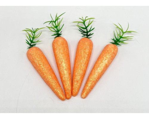 Decoratiune poliester set 4 morcovi (sclipici) ML1-121