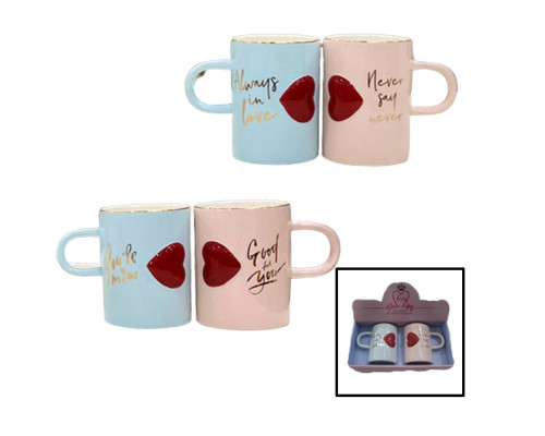 Набор 2 чашки "LOVE", h 11cm, S64-2 (24)