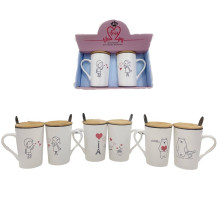 Set 2 cani h12,5cm, +2 capacele, +2 lingurite S64-3 (24)