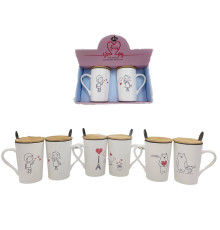 Set 2 cani h12,5cm, +2 capacele, +2 lingurite S64-3 (24)