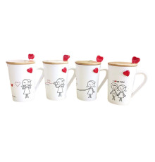 Чашка h12 ,5cm, + крышечка + ложечка S64-7 (48)