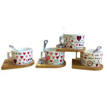 Чашка h 5,5 cm, + блюдце, + ложечка S64-14 (72)