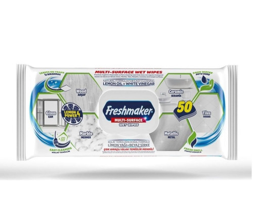 Servetele umede, Freshmaker, pentru curatenie Multi-Surface 50 buc. cu capac (12)