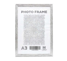 Фоторамка A3 белое дерево с серебром, 20 мм F2029-015S CM*5912