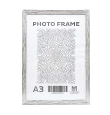 Фоторамка A3 белое дерево с серебром, 20 мм F2029-015S CM*5912