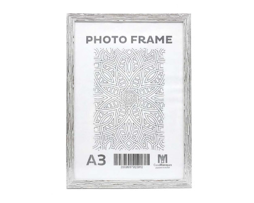 Rama foto A3, 20mm, lemn alb cu argint, F2029-015S CM*5912