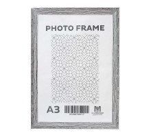 Фоторамка A3 белое дерево с серебром, 28 мм F2817-02 CM*6117