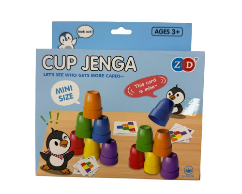 Joc educativ „Cup Jenga: Pahare colorate”, mini, 3+ ZD-131A (216)