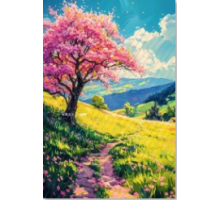 Алмазная мозаика 40*50 см "Весенний путь" X14-4 (25)