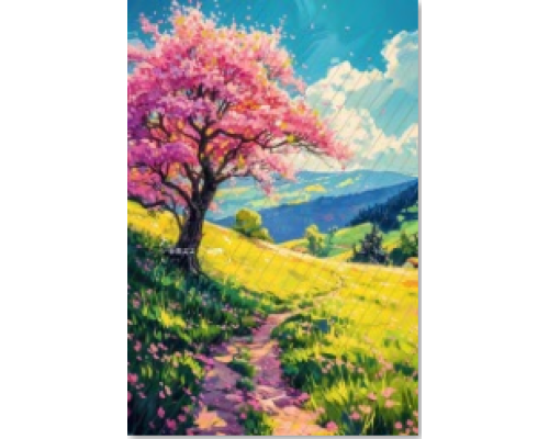 Алмазная мозаика 40*50 см "Весенний путь" X14-4 (25)