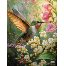 Mozaic cu diamante 40*50 cm "Colibri si flori" X14-7 (25)
