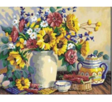Алмазная мозаика 40*50 см "Букет с подсолнухами" X14-12 (25)