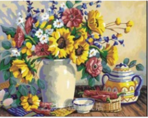 Алмазная мозаика 40*50 см "Букет с подсолнухами" X14-12 (25)